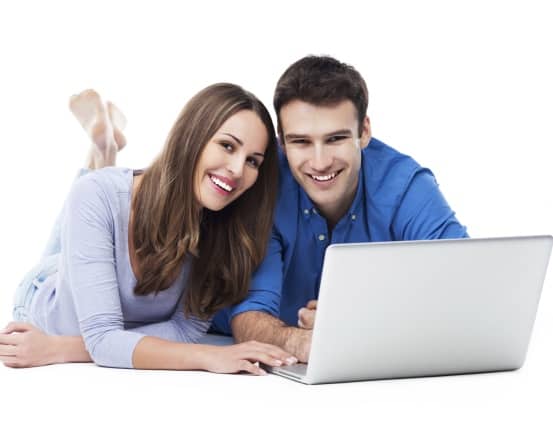 couple using computer