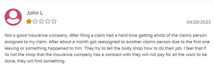 1-star review of Liberty Mutual claims process