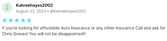 5-star customer review of National General insurance