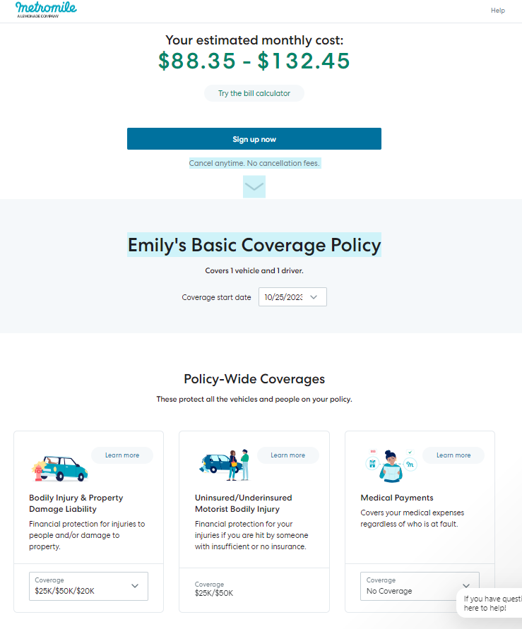 basic coverage cost