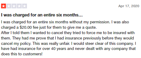 1-star customer review of Bristol West Insurance