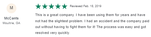 5-star customer review of Bristol West Insurance