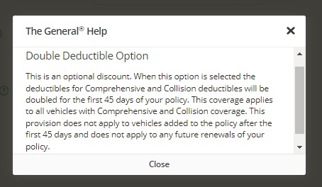 The General Double Deductible option