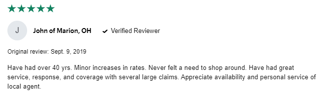 5-star review of Nationwide