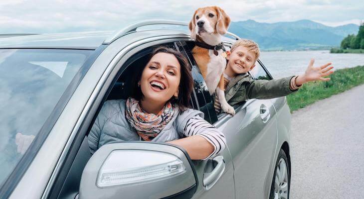 Personal injury protection: family happily having a road trip