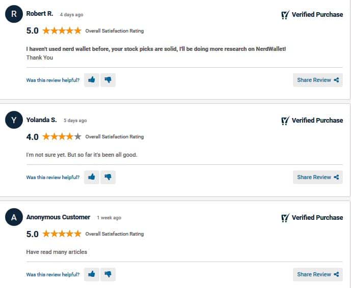NerdWallet’s reviews on Shopper Approved