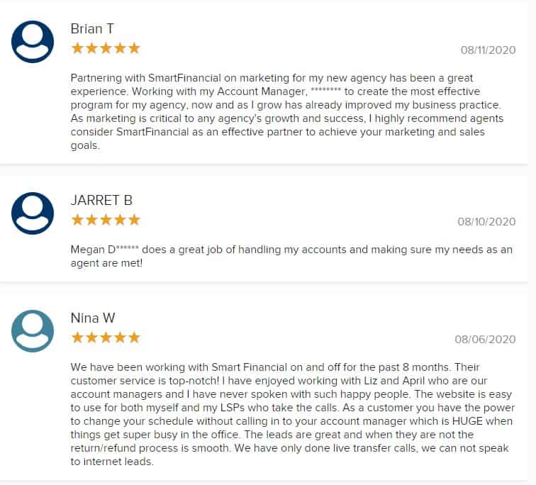 SmartFinancial's five-star reviews on BBB