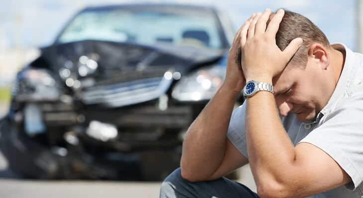 What is an exclusion: stressed man after a car accident