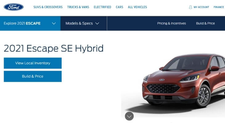 Least expensive electric car: Ford Escape
