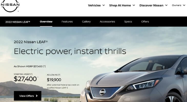 Least expensive electric car: Nissan LEAF