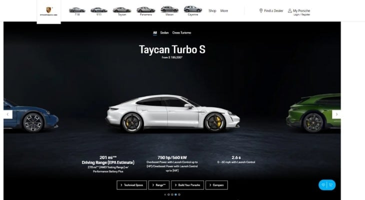 Electric performance cars: Porsche Taycan Turbo S