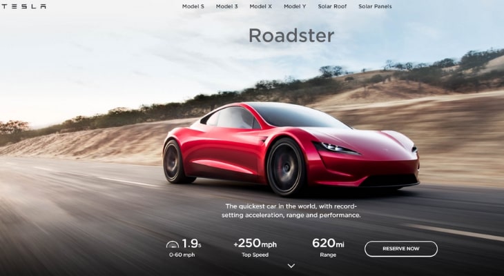 Electric performance cars: Tesla Roadster
