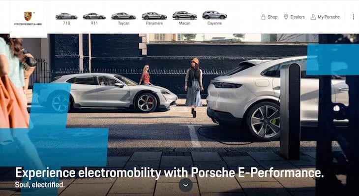 Porche EV homepage
