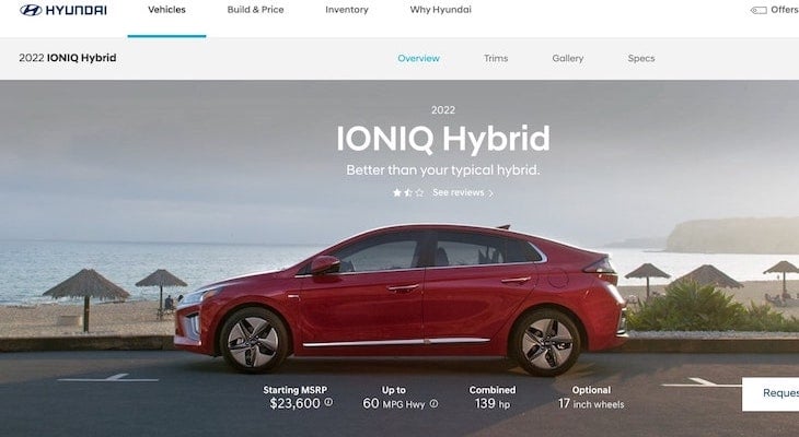 2022 Hyundai IONIQ Hybrid in red