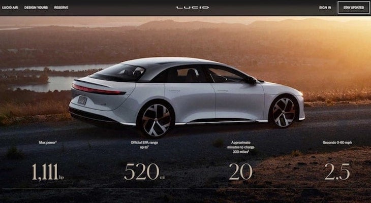 Lucid Air features