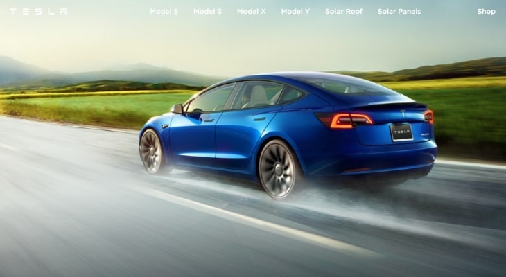 Tesla Model 3 wait time: blue Tesla Model 3