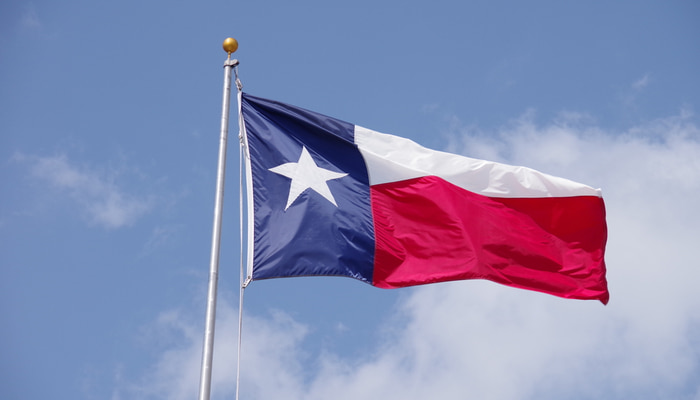 texas flag flying in the air