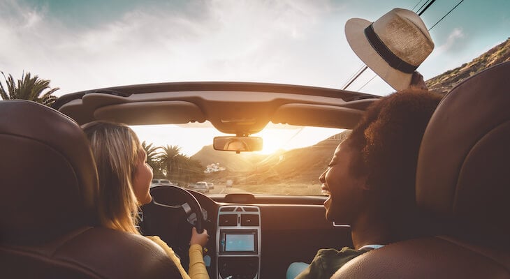 How does Turo work with insurance: friends having a roadtrip