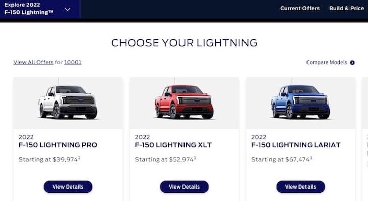 F150 Lightning vs Rivian: different colors of the Ford F-150 Lightning
