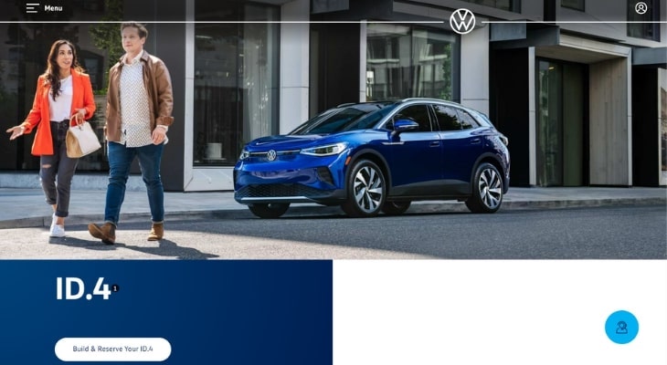 ID.4 vs. Mach-E: Screenshot of the Volkswagen ID.4 homepage