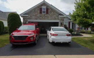 multiple cars in driveway