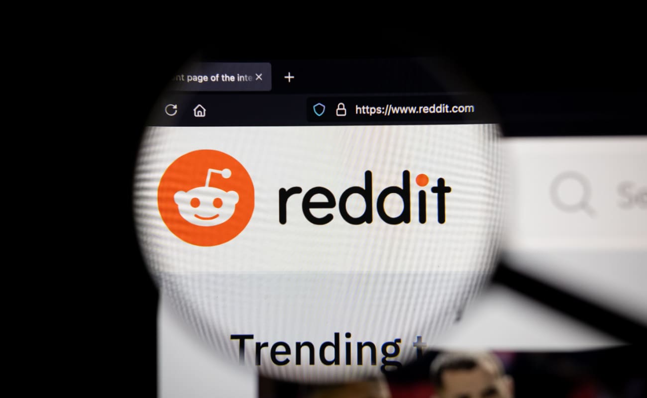 photo of the reddit logo on the website homepage