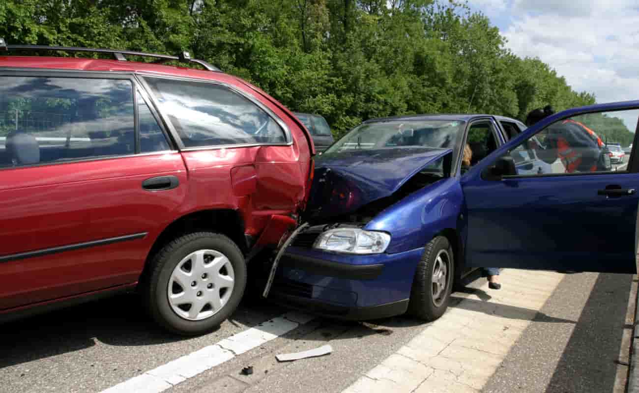 two vehicles involved in an accident