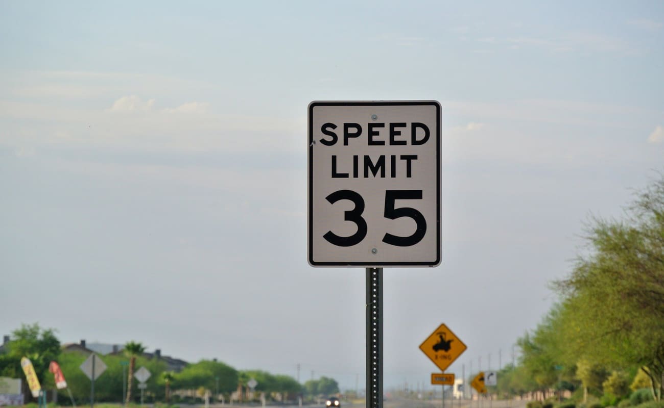 speed limit sign on the road