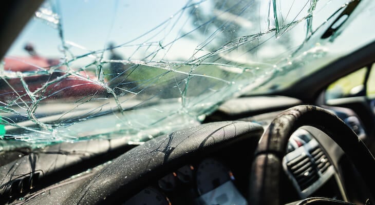 Diminished value: Shattered windshield on car