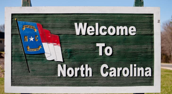 welcome to north carolina sign