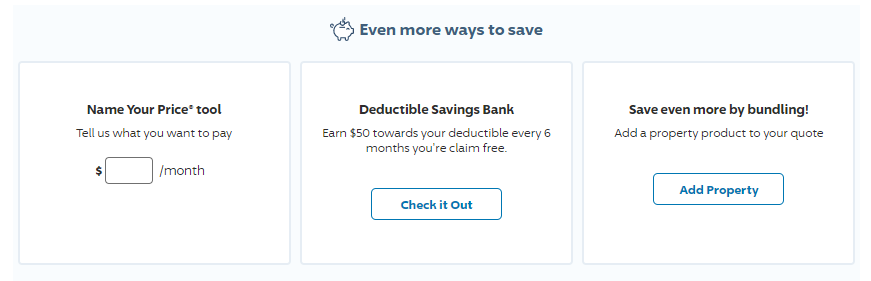 Name your price tools and deductible savings bank