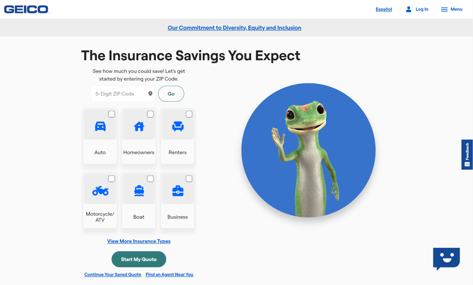 GEICO home page