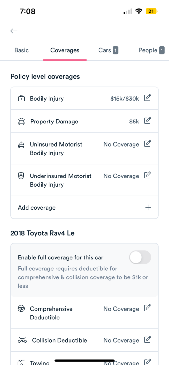 Jerry insurance quote policy level outline