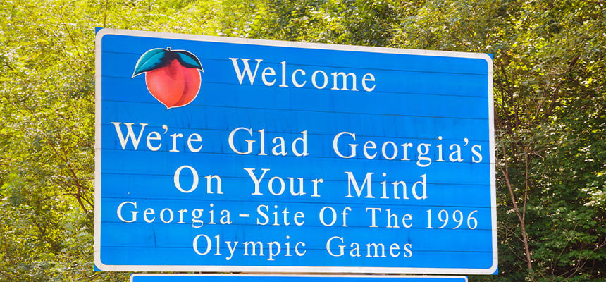 Welcome to Georgia highway sign