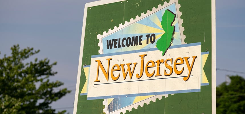Welcome to New Jersey highway sign