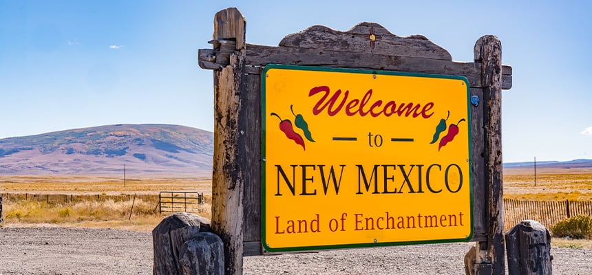 Welcome to New Mexico highway sign