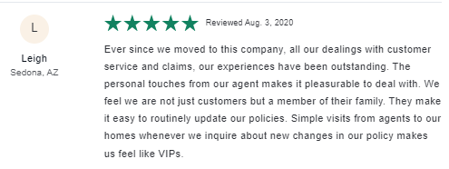 5-star customer review of American Family customer service