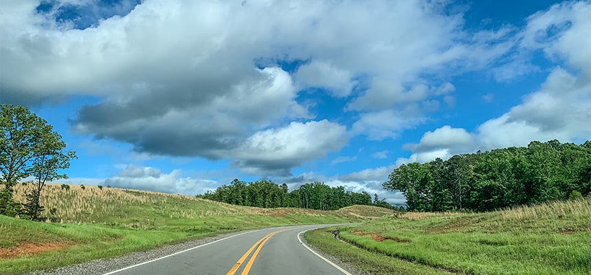 View of a road in Arkansas 
