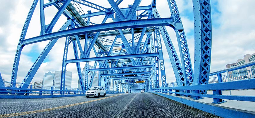 Car on bridge in Jacksonville