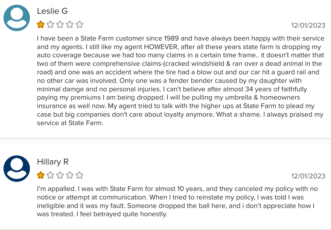 State Farm customer reviews