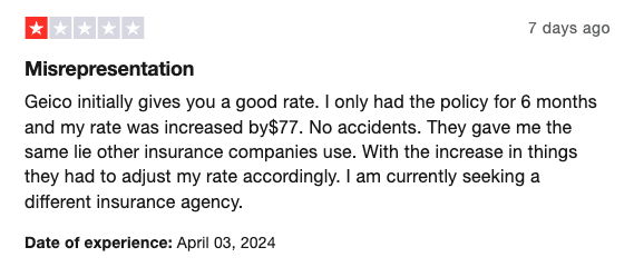 1-star-review of GEICO
